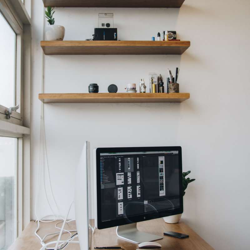 website being updated in a home office